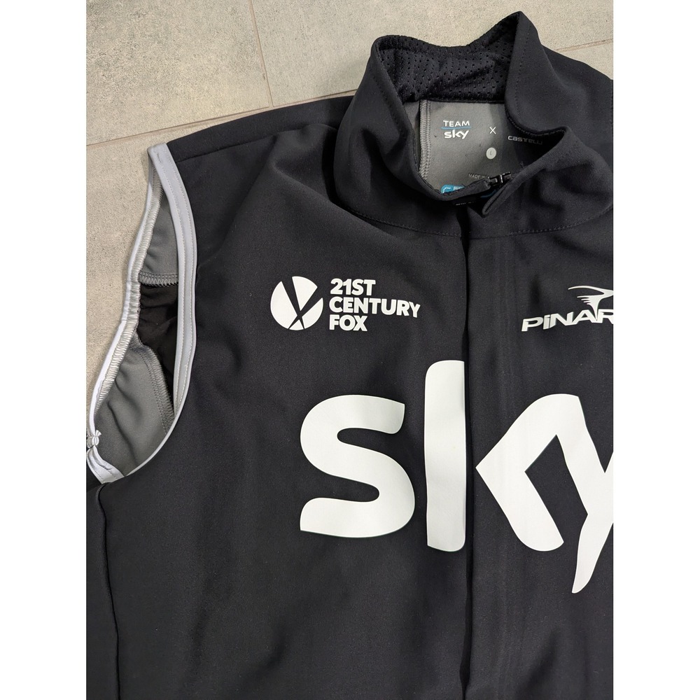 Castelli Perfetto Team Sky Cycling Vest Mens Large Black Gore Windstopper Gilet - Picture 3 of 13